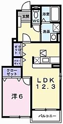メゾンプラース1 1LDKの間取図画像