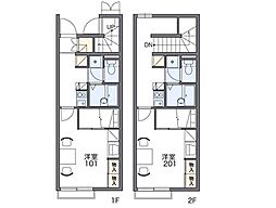 レオパレスCORAL明石西 1Kの間取図画像