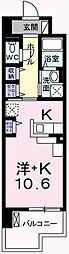クレール姫路2 1Kの間取図画像