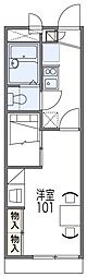 レオパレス秋桜22 1Kの間取図画像