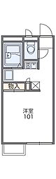 レオパレスフジイ 1Kの間取図画像