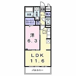 グラン・ステラータ 1LDKの間取図画像