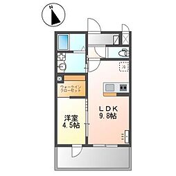 メゾン ド アミュレット 1LDKの間取図画像