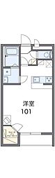 レオパレスぽぽら 1Kの間取図画像