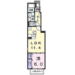 マロングレイス 1LDKの間取図画像