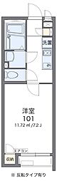 クレイノリバーサイド播磨2 1Kの間取図画像