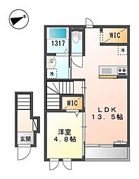 あいトピア 1LDKの間取図画像