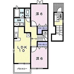 アヴァンティ黒井2 2LDKの間取図画像
