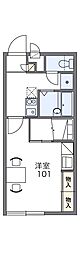 レオパレスハレルヤ 1Kの間取図画像