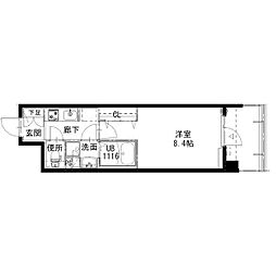ArtizA姫路(アルティザ姫路) 1DKの間取図画像