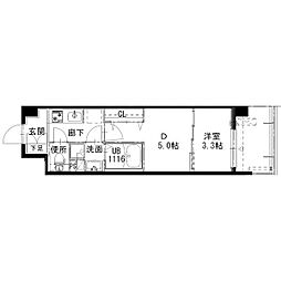 ArtizA姫路(アルティザ姫路) 1DKの間取図画像