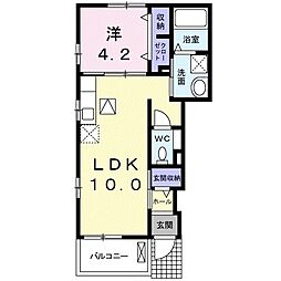 パニエ・ド・フルール 1LDKの間取図画像
