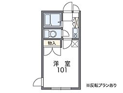 レオパレスイケガミ 1Kの間取図画像
