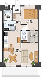 シャトー日東A棟 1LDKの間取図画像