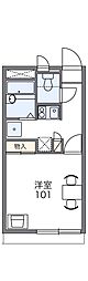 レオパレスBIANCO 1Kの間取図画像