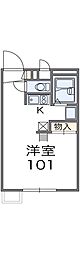 レオパレスルニ1 1Kの間取図画像