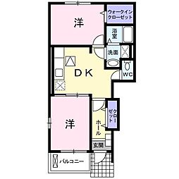 ヴィラ・サンマリノ1 2DKの間取図画像