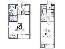 レオネクストクレスト天神 1Kの間取図画像