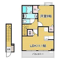 ヴィラ・スタシオン 1LDKの間取図画像