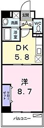 イースト・フィオーレ 1DKの間取図画像