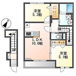 Nagisalle II 2LDKの間取図画像