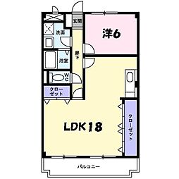 シュロスアリノ 1LDKの間取図画像