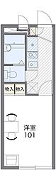 レオパレスホクト 1Kの間取図画像