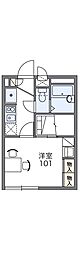 レオパレスタウンコート上ノ丸 1Kの間取図画像