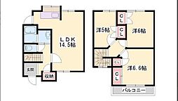 ロレーヌハイツ宝殿4 3LDKの間取図画像