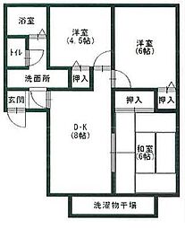 グランドゥール殿元 3DKの間取図画像