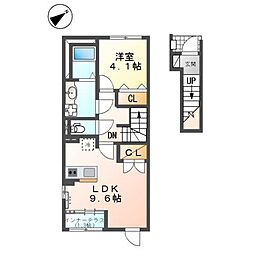 グランドコート飾西 1LDKの間取図画像