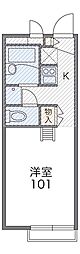 レオパレスカクリン 1Kの間取図画像
