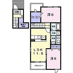 フェリシテ 2LDKの間取図画像