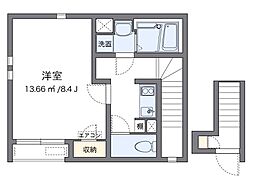 レオパレスクレイノIKAWA 1Kの間取図画像