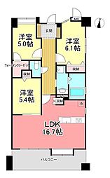 アクロス春日プレジール 3LDKの間取図画像