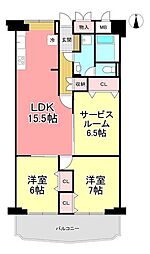 ローレルハイツ大橋 2SLDKの間取図画像