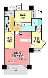エイリックスタイル茶山駅グランアベニュー 3LDKの間取図画像