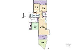 メロディーハイム豊中泉ケ丘 3LDKの間取図画像