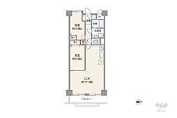 伊丹春日丘アーバンコンフォートA棟 2LDKの間取図画像