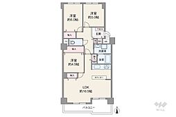 シャルマンコーポ伊丹2号棟 3LDKの間取図画像