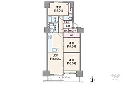 シャルマンコーポ伊丹2号棟 3LDKの間取図画像
