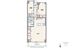 伊丹春日丘アーバンコンフォートA棟 2LDKの間取図画像