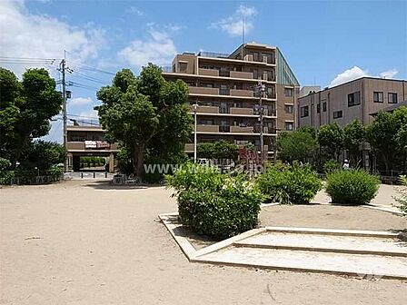 敷地の西側には道を挟んで公園があります。