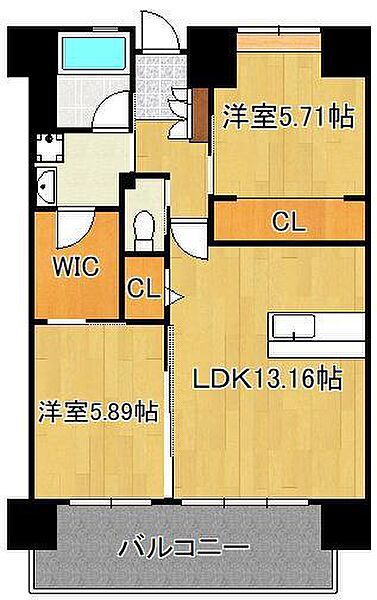 LEGEND TAKAMI ｜福岡県北九州市八幡東区荒生田3丁目(賃貸マンション2LDK・4階・64.12㎡)の写真 その2