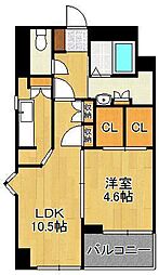ニューサンリバー11番館 1LDKの間取図画像