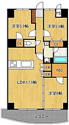 リオグランデ八幡 3LDKの間取図画像