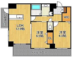 グレンフォレスト到津 2LDKの間取図画像