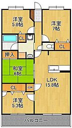 アールフォーレ春の町 410号室 4階