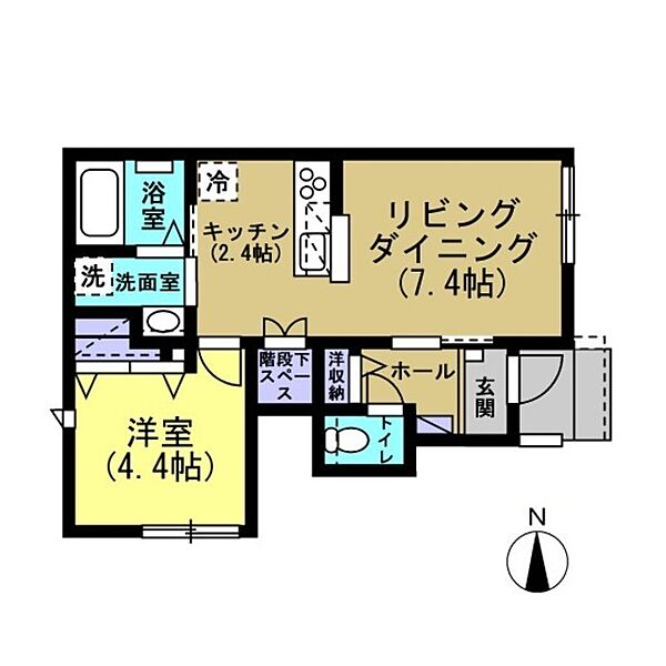 エミューライト 101｜神奈川県川崎市川崎区藤崎2丁目(賃貸アパート1LDK・1階・33.34㎡)の写真 その2