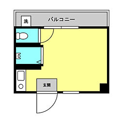 ドリームハイム 3階ワンルームの間取り